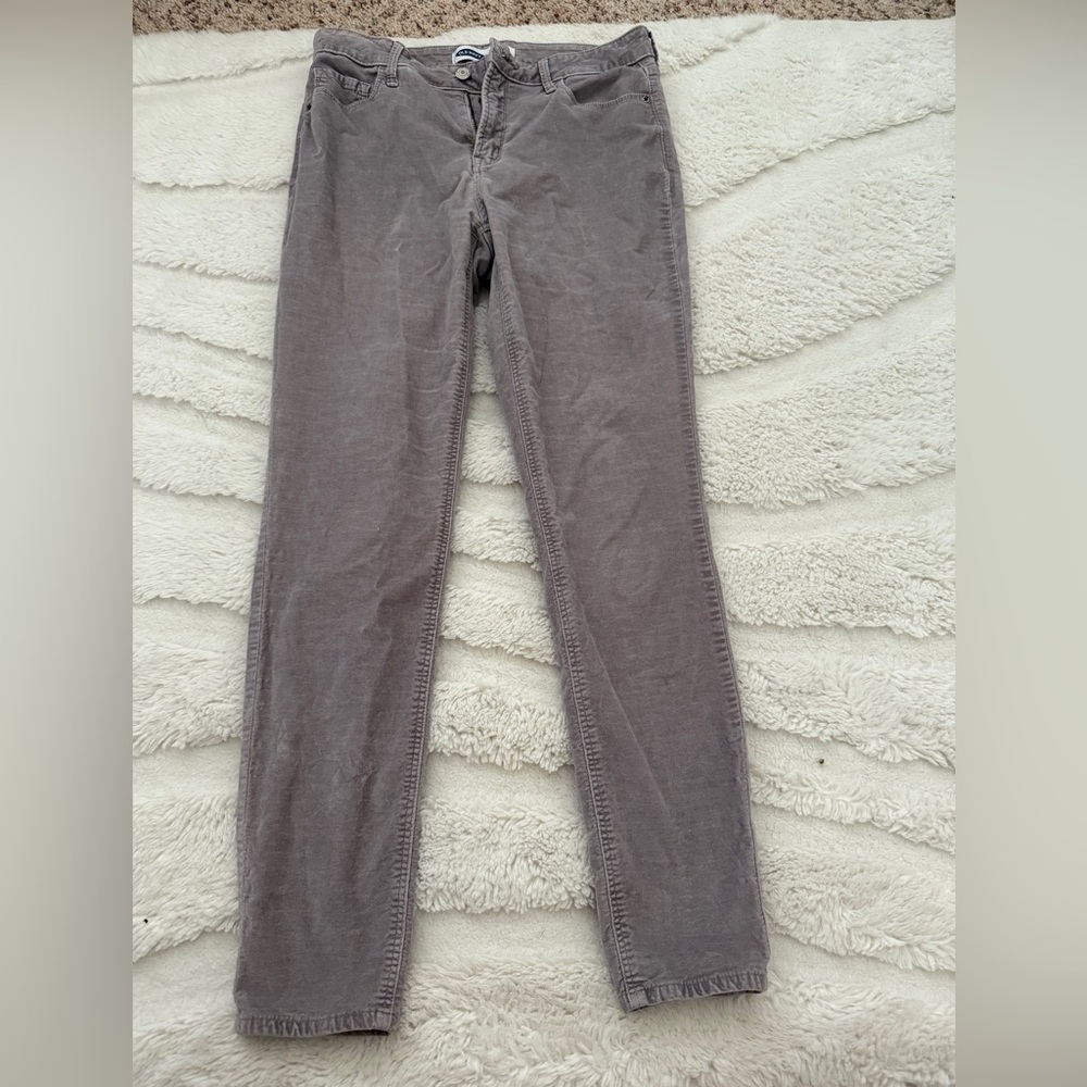 Grey Velvety Skinny Jeans